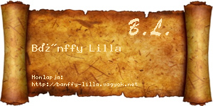 Bánffy Lilla névjegykártya